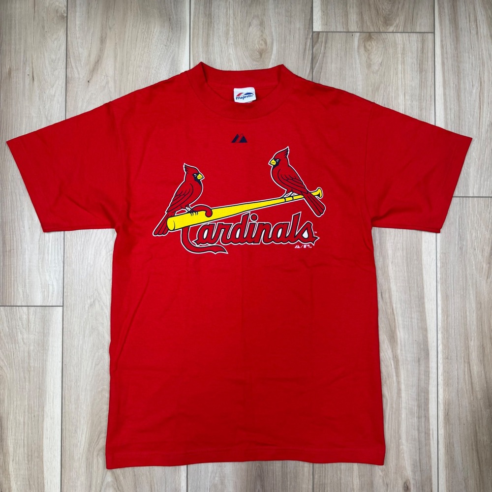 Majestic St Louis Cardinals MLB Graphic T-Shirt Mens Medium Red Short Sleeve Tee